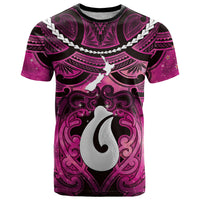 Personalised Maori Matariki Hei Matau Mawhero T Shirt Maori Kowhaiwhai Pattern Galaxy LT01 Pink - Polynesian Pride