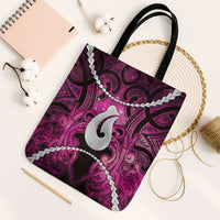 Maori Matariki Hei Matau Mawhero Tote Bag Maori Kowhaiwhai Pattern Galaxy LT01 Black Strap One Size Pink - Polynesian Pride