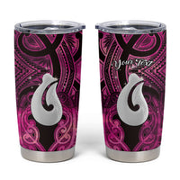 Personalised Maori Matariki Hei Matau Mawhero Tumbler Cup Maori Kowhaiwhai Pattern Galaxy LT01 Pink - Polynesian Pride