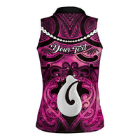 Personalised Maori Matariki Hei Matau Mawhero Women Sleeveless Polo Shirt Maori Kowhaiwhai Pattern Galaxy