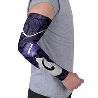 Personalised Maori Matariki Hei Matau Waiporoporo Arm Sleeves Maori Kowhaiwhai Pattern Galaxy LT01 - Polynesian Pride