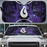 Maori Matariki Hei Matau Waiporoporo Auto Sun Shade Maori Kowhaiwhai Pattern Galaxy LT01 Purple - Polynesian Pride