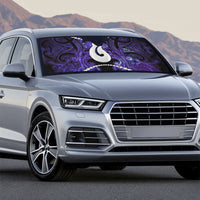 Maori Matariki Hei Matau Waiporoporo Auto Sun Shade Maori Kowhaiwhai Pattern Galaxy LT01 - Polynesian Pride