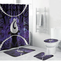 Maori Matariki Hei Matau Waiporoporo Bathroom Set Maori Kowhaiwhai Pattern Galaxy LT01 Bathroom Set (4 pcs) Purple - Polynesian Pride