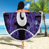 Maori Matariki Hei Matau Waiporoporo Beach Blanket Maori Kowhaiwhai Pattern Galaxy LT01 - Polynesian Pride