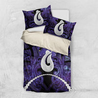 Maori Matariki Hei Matau Waiporoporo Bedding Set Maori Kowhaiwhai Pattern Galaxy LT01 US Twin 172cm x 218cm Purple - Polynesian Pride