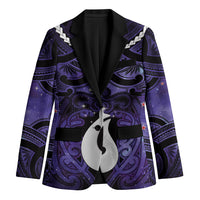 Personalised Maori Matariki Hei Matau Waiporoporo Blazer Maori Kowhaiwhai Pattern Galaxy LT01 Unisex Purple - Polynesian Pride