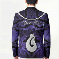 Personalised Maori Matariki Hei Matau Waiporoporo Blazer Maori Kowhaiwhai Pattern Galaxy LT01 - Polynesian Pride