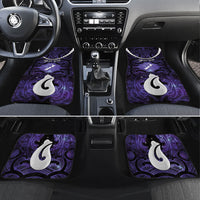Personalised Maori Matariki Hei Matau Waiporoporo Car Mats Maori Kowhaiwhai Pattern Galaxy LT01 Set 4pcs Purple - Polynesian Pride