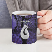 Personalised Maori Matariki Hei Matau Waiporoporo Ceramic Mug Maori Kowhaiwhai Pattern Galaxy LT01 - Polynesian Pride