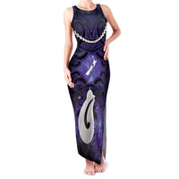 Personalised Maori Matariki Hei Matau Waiporoporo Family Matching Tank Maxi Dress and Hawaiian Shirt Maori Kowhaiwhai Pattern Galaxy