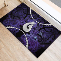Maori Matariki Hei Matau Waiporoporo Rubber Doormat Maori Kowhaiwhai Pattern Galaxy LT01 - Polynesian Pride
