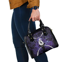 Maori Matariki Hei Matau Waiporoporo Shoulder Handbag Maori Kowhaiwhai Pattern Galaxy LT01 - Polynesian Pride