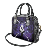Maori Matariki Hei Matau Waiporoporo Shoulder Handbag Maori Kowhaiwhai Pattern Galaxy LT01 - Polynesian Pride