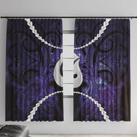 Maori Matariki Hei Matau Waiporoporo Window Curtain Maori Kowhaiwhai Pattern Galaxy