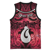 Personalised Maori Matariki Hei Matau Whero Basketball Jersey Maori Kowhaiwhai Pattern Galaxy LT01 - Polynesian Pride