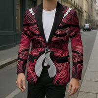 Personalised Maori Matariki Hei Matau Whero Blazer Maori Kowhaiwhai Pattern Galaxy LT01 - Polynesian Pride