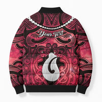 Personalised Maori Matariki Hei Matau Whero Bomber Puffer Jacket Maori Kowhaiwhai Pattern Galaxy LT01 - Polynesian Pride