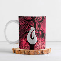 Personalised Maori Matariki Hei Matau Whero Ceramic Mug Maori Kowhaiwhai Pattern Galaxy LT01 Red - Polynesian Pride