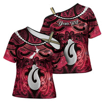 Personalised Maori Matariki Hei Matau Whero Cross Shoulder Shirt Maori Kowhaiwhai Pattern Galaxy LT01 - Polynesian Pride