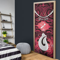 Personalised Maori Matariki Hei Matau Whero Door Cover Maori Kowhaiwhai Pattern Galaxy LT01 - Polynesian Pride