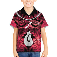 Personalised Maori Matariki Hei Matau Whero Family Matching Off Shoulder Short Dress and Hawaiian Shirt Maori Kowhaiwhai Pattern Galaxy