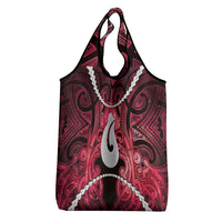 Maori Matariki Hei Matau Whero Grocery Bag Maori Kowhaiwhai Pattern Galaxy LT01 - Polynesian Pride
