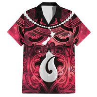 Personalised Maori Matariki Hei Matau Whero Hawaiian Shirt Maori Kowhaiwhai Pattern Galaxy LT01 Red - Polynesian Pride