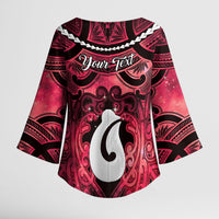 Personalised Maori Matariki Hei Matau Whero Kimono Sleeve Blouse Maori Kowhaiwhai Pattern Galaxy LT01 - Polynesian Pride