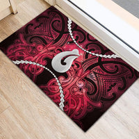 Maori Matariki Hei Matau Whero Rubber Doormat Maori Kowhaiwhai Pattern Galaxy LT01 - Polynesian Pride