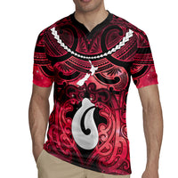 Personalised Maori Matariki Hei Matau Whero Rugby Jersey Maori Kowhaiwhai Pattern Galaxy LT01 - Polynesian Pride