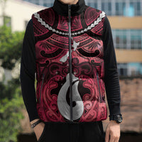 Personalised Maori Matariki Hei Matau Whero Sleeveless Puffer Jacket Maori Kowhaiwhai Pattern Galaxy LT01 - Polynesian Pride