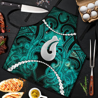 Maori Matariki Hei Matau Turquoise Apron Maori Kowhaiwhai Pattern Galaxy LT01 Turquoise - Polynesian Pride