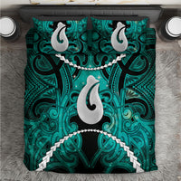 Maori Matariki Hei Matau Turquoise Bedding Set Maori Kowhaiwhai Pattern Galaxy LT01 Turquoise - Polynesian Pride
