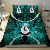Maori Matariki Hei Matau Turquoise Bedding Set Maori Kowhaiwhai Pattern Galaxy LT01 - Polynesian Pride