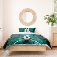 Maori Matariki Hei Matau Turquoise Bedding Set Maori Kowhaiwhai Pattern Galaxy LT01 - Polynesian Pride