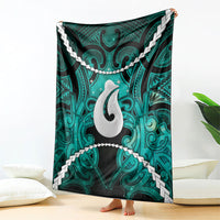 Maori Matariki Hei Matau Turquoise Blanket Maori Kowhaiwhai Pattern Galaxy LT01 - Polynesian Pride
