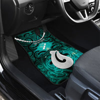 Personalised Maori Matariki Hei Matau Turquoise Car Mats Maori Kowhaiwhai Pattern Galaxy LT01 - Polynesian Pride