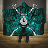 Maori Matariki Hei Matau Turquoise Hooded Blanket Maori Kowhaiwhai Pattern Galaxy LT01 - Polynesian Pride
