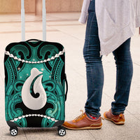 Maori Matariki Hei Matau Turquoise Luggage Cover Maori Kowhaiwhai Pattern Galaxy LT01 Turquoise - Polynesian Pride