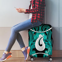Maori Matariki Hei Matau Turquoise Luggage Cover Maori Kowhaiwhai Pattern Galaxy LT01 - Polynesian Pride