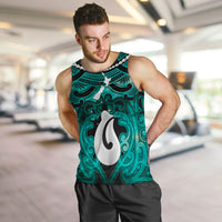 Personalised Maori Matariki Hei Matau Turquoise Men Tank Top Maori Kowhaiwhai Pattern Galaxy LT01 Turquoise - Polynesian Pride