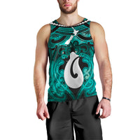 Personalised Maori Matariki Hei Matau Turquoise Men Tank Top Maori Kowhaiwhai Pattern Galaxy LT01 - Polynesian Pride