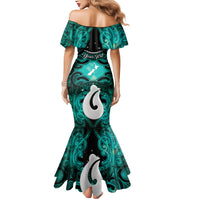 Personalised Maori Matariki Hei Matau Turquoise Mermaid Dress Maori Kowhaiwhai Pattern Galaxy LT01 - Polynesian Pride