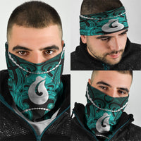 Maori Matariki Hei Matau Turquoise Neck Gaiter Maori Kowhaiwhai Pattern Galaxy LT01 - Polynesian Pride