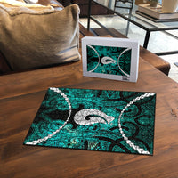 Maori Matariki Hei Matau Turquoise Puzzle Maori Kowhaiwhai Pattern Galaxy LT01 - Polynesian Pride