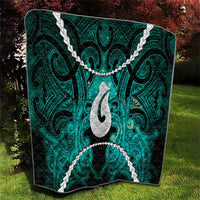 Maori Matariki Hei Matau Turquoise Quilt Maori Kowhaiwhai Pattern Galaxy LT01 - Polynesian Pride