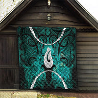 Maori Matariki Hei Matau Turquoise Quilt Maori Kowhaiwhai Pattern Galaxy LT01 - Polynesian Pride