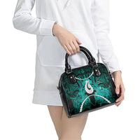 Maori Matariki Hei Matau Turquoise Shoulder Handbag Maori Kowhaiwhai Pattern Galaxy LT01 - Polynesian Pride