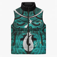 Personalised Maori Matariki Hei Matau Turquoise Sleeveless Puffer Jacket Maori Kowhaiwhai Pattern Galaxy LT01 Unisex Turquoise - Polynesian Pride